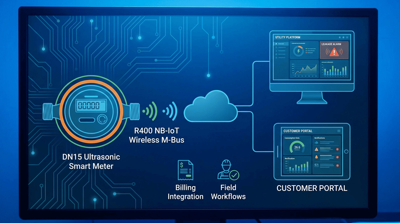 DN15-ultrasonic-smart-city-water-metering-solutions-with-R400-NB-IoT-wireless-M-Bus-leakage-alarm-and-customer-portal