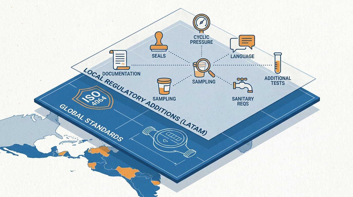 ISO 4064 requisitos locales medidores agua