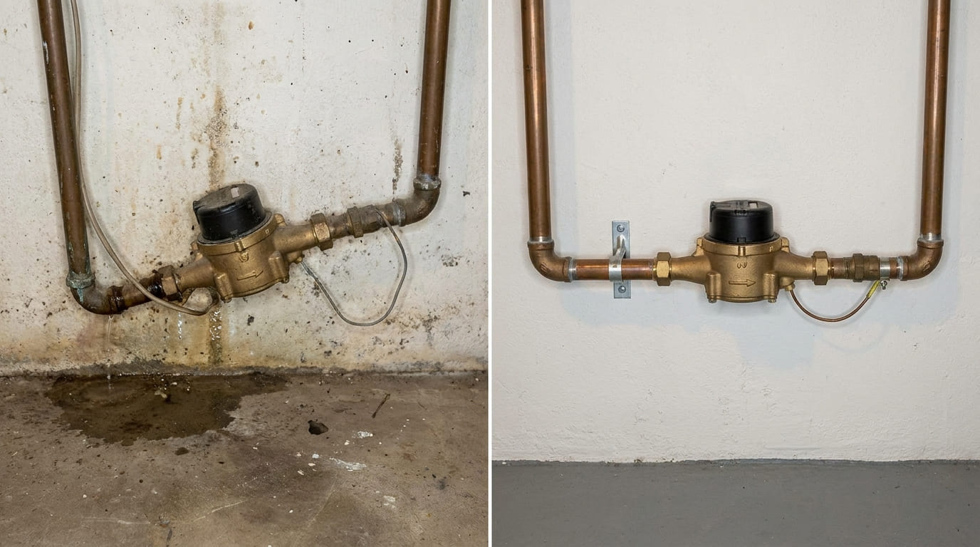 Correct installation water meter
