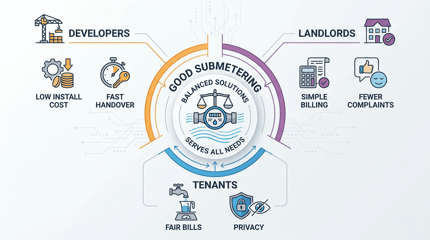 Developer landlord tenant water metering