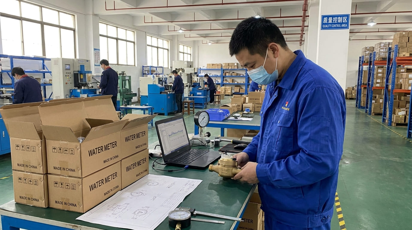 muestra pre embarque medidores agua China