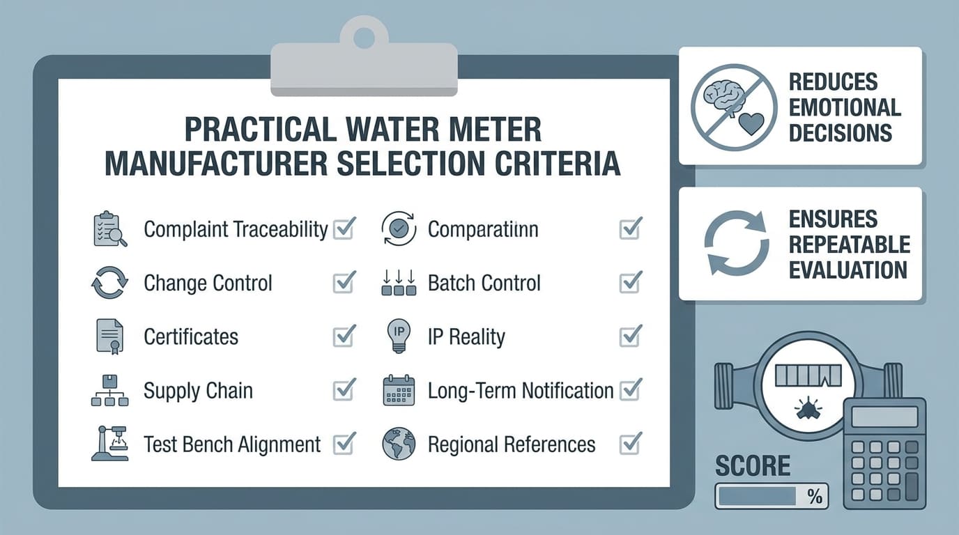 Practical water meter manufacturer selection criteria checklist