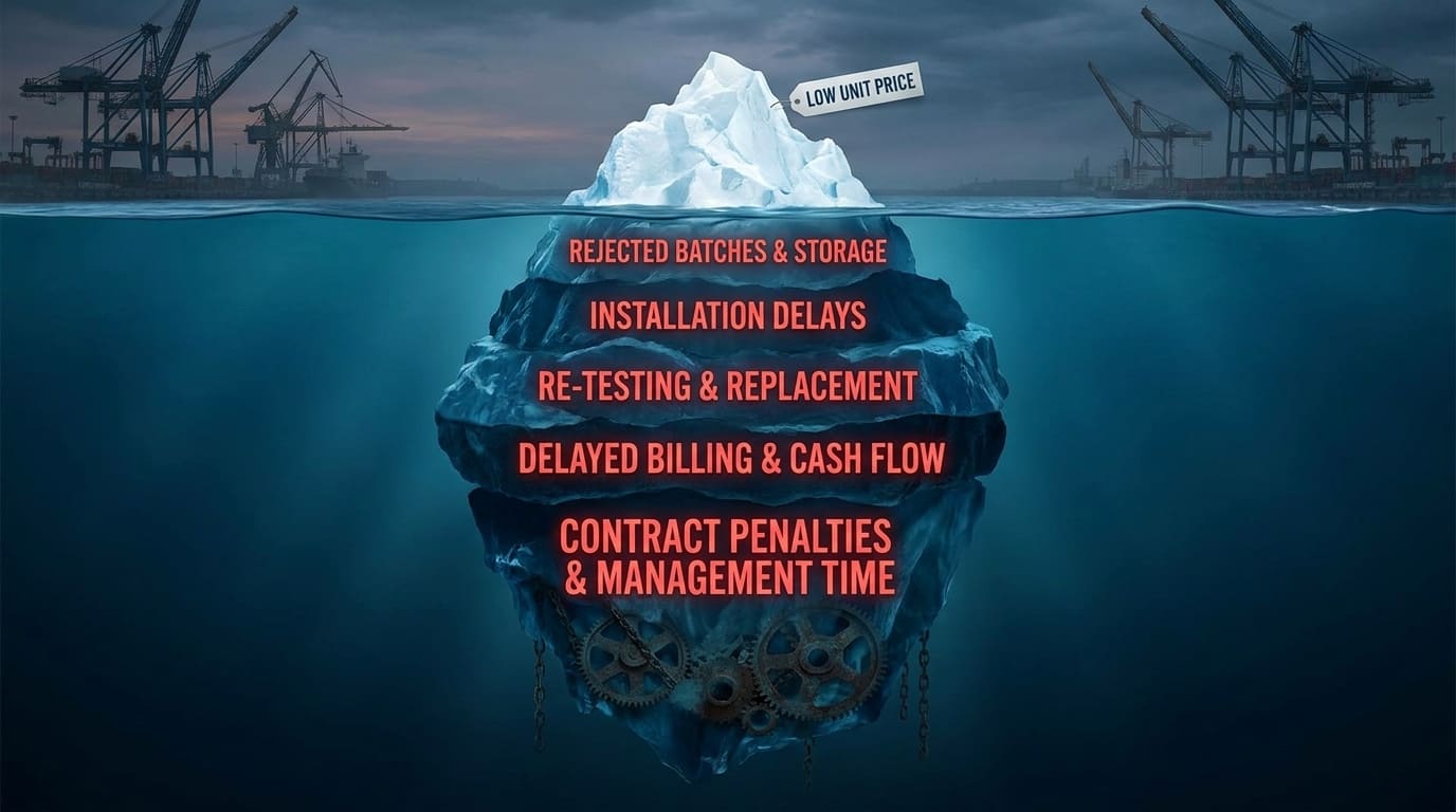 Project delays batch rejection water meter TCO