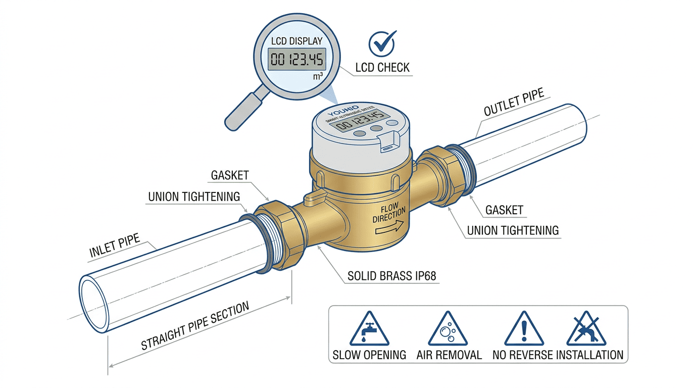 Standardized smart water meter installation process