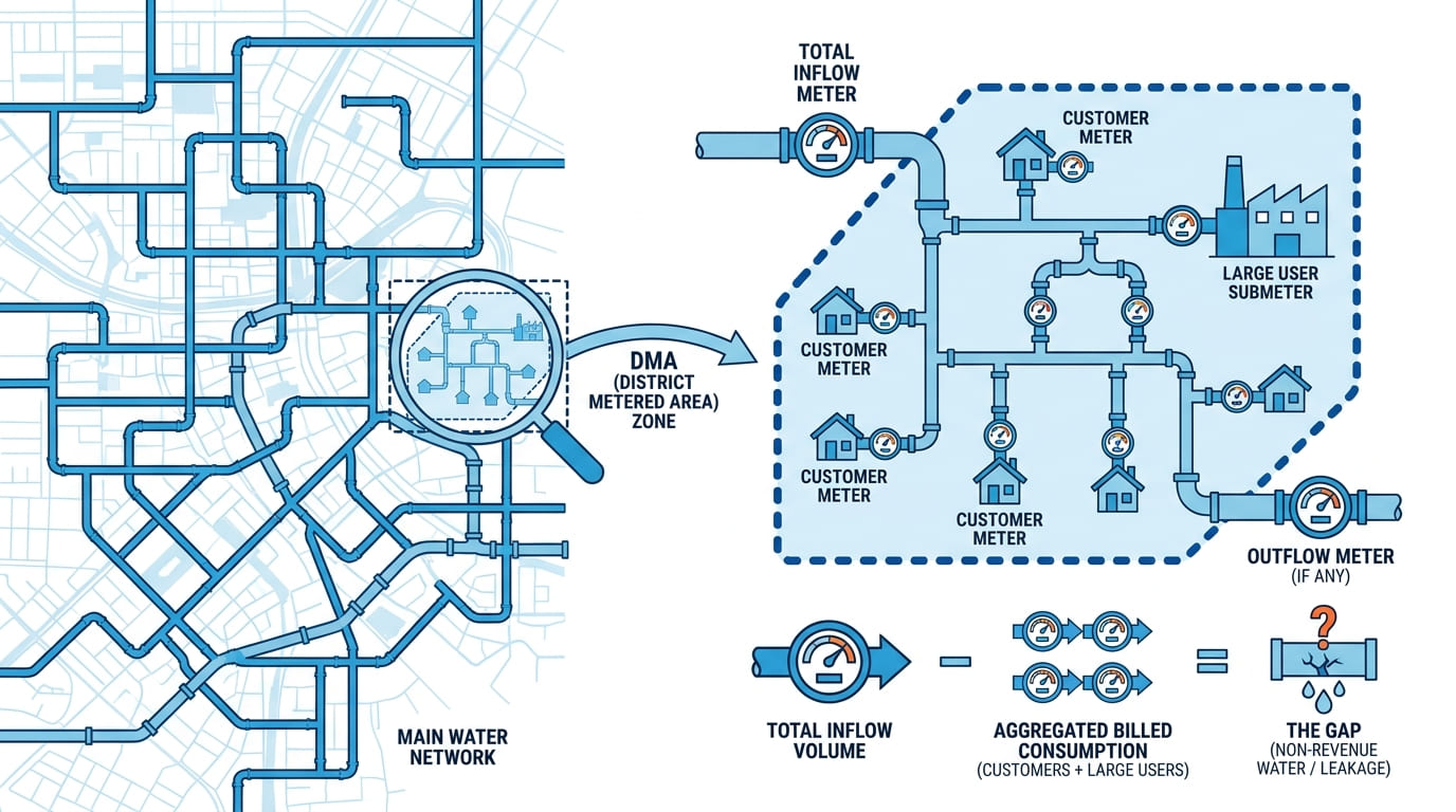 What is district metered area